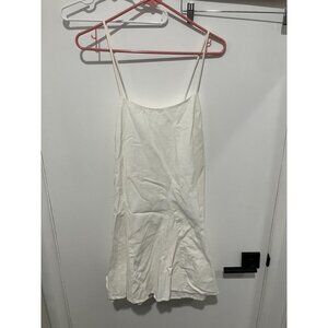 A New Day Women's Beach Bungalow Linen Mini Dress, White, Large, NWT